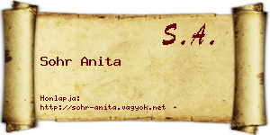 Sohr Anita névjegykártya